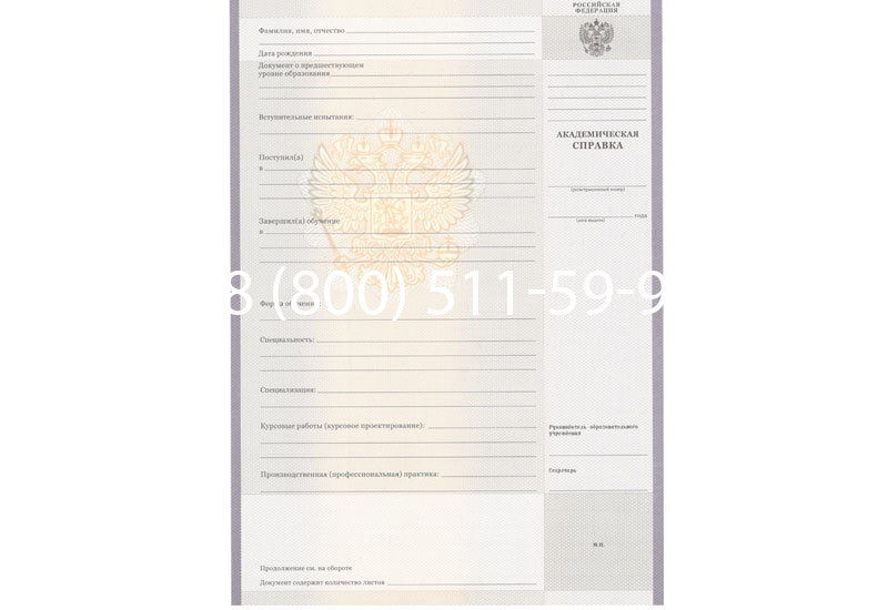 Купить Академическая справка образца 2010-2011 год для колледжа в Туле Купить Академическая справка образца 2010-2011 год для колледжа в Туле