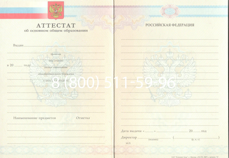 Купить Аттестат за 9 класс 2007-2010 годов в Туле Купить Аттестат за 9 класс 2007-2010 годов в Туле