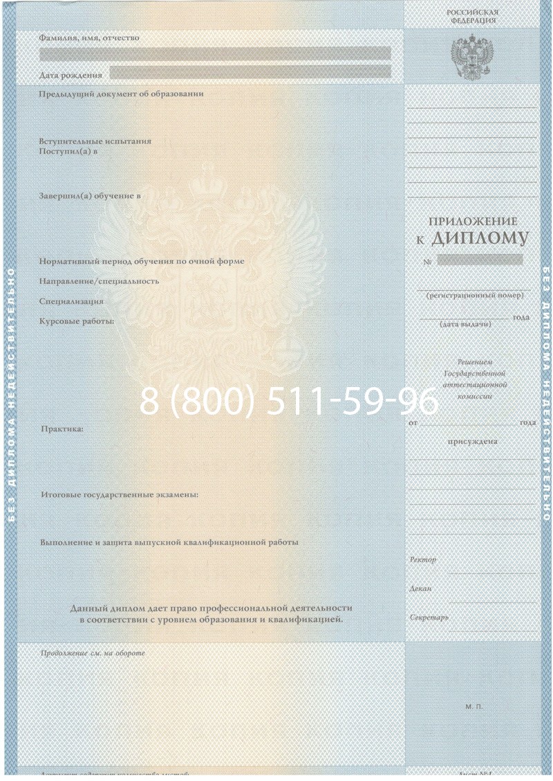 Купить Диплом о высшем образовании 2003-2009 годов в Туле