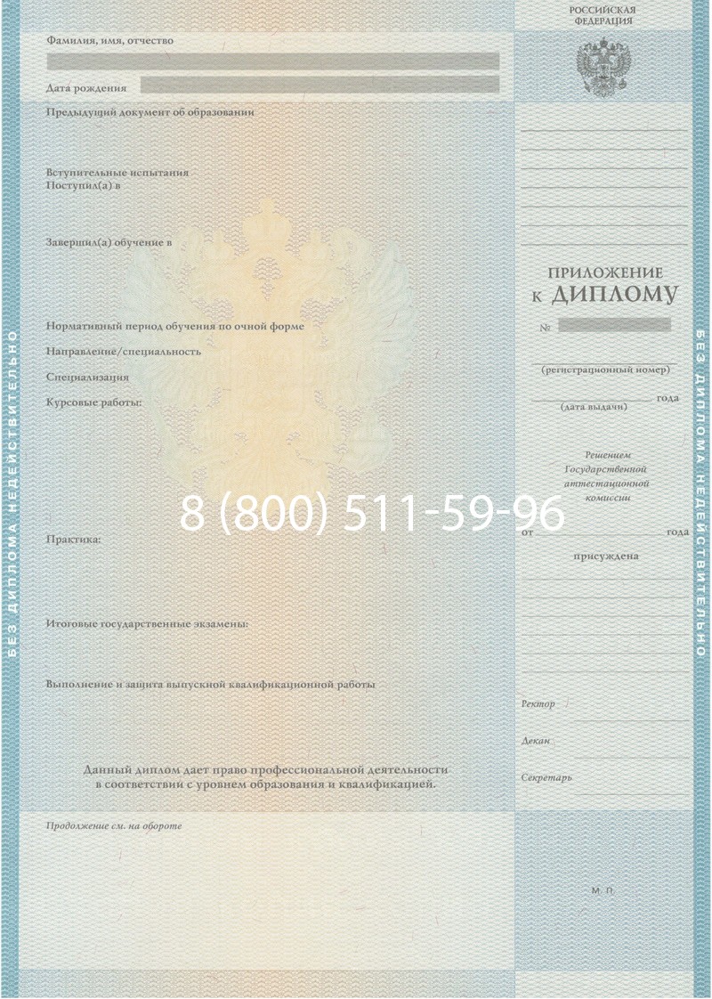 Заказать Диплом о высшем образовании 2010-2011 годов в Туле